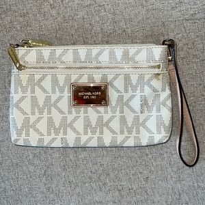 Michael Kors Clutch White with Gold